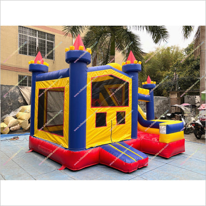 Red Blue And Yellow Jumping Playground Inflatable Slide Rent Mega Combo Castle Bounce House With Slide - Inflatable-Zone
