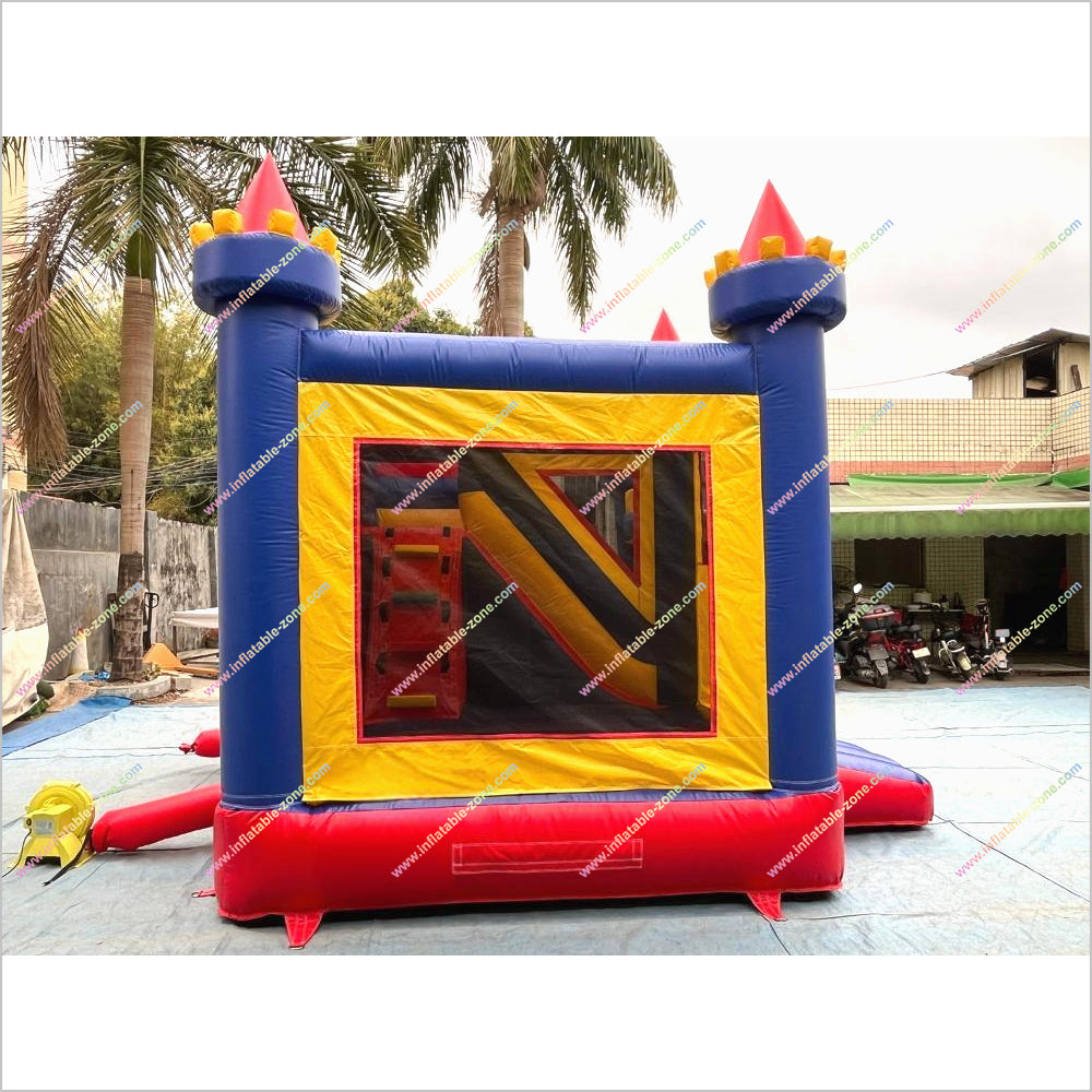 Red Blue And Yellow Jumping Playground Inflatable Slide Rent Mega Combo Castle Bounce House With Slide - Inflatable-Zone