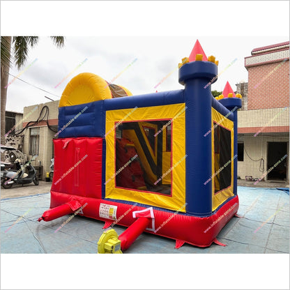 Red Blue And Yellow Jumping Playground Inflatable Slide Rent Mega Combo Castle Bounce House With Slide - Inflatable-Zone