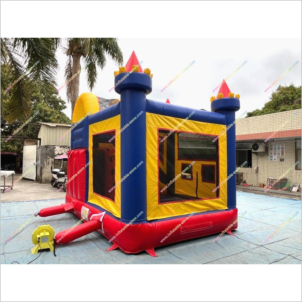 Red Blue And Yellow Jumping Playground Inflatable Slide Rent Mega Combo Castle Bounce House With Slide - Inflatable-Zone
