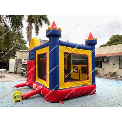 Red Blue And Yellow Jumping Playground Inflatable Slide Rent Mega Combo Castle Bounce House With Slide - Inflatable-Zone