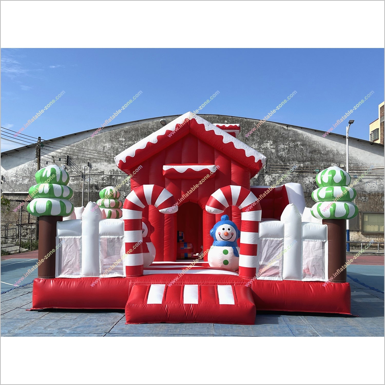 Christmas Candy Land Theme Inflatable Jumping Castle With Slide Commercial Inflatable Combo Bounce House Obstacle Course For Sale - Inflatable-Zone