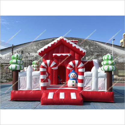 Christmas Candy Land Theme Inflatable Jumping Castle With Slide Commercial Inflatable Combo Bounce House Obstacle Course For Sale - Inflatable-Zone