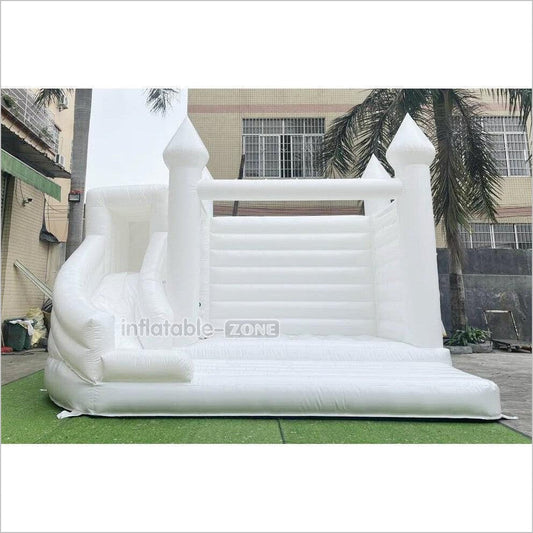 Fun And Exciting Wedding Jumping Castle Slide Combo Bounce House White Inflatable Bouncy For Backyard Trampoline Party - Inflatable-Zone