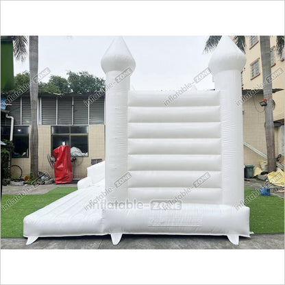 Fun And Exciting Wedding Jumping Castle Slide Combo Bounce House White Inflatable Bouncy For Backyard Trampoline Party - Inflatable-Zone
