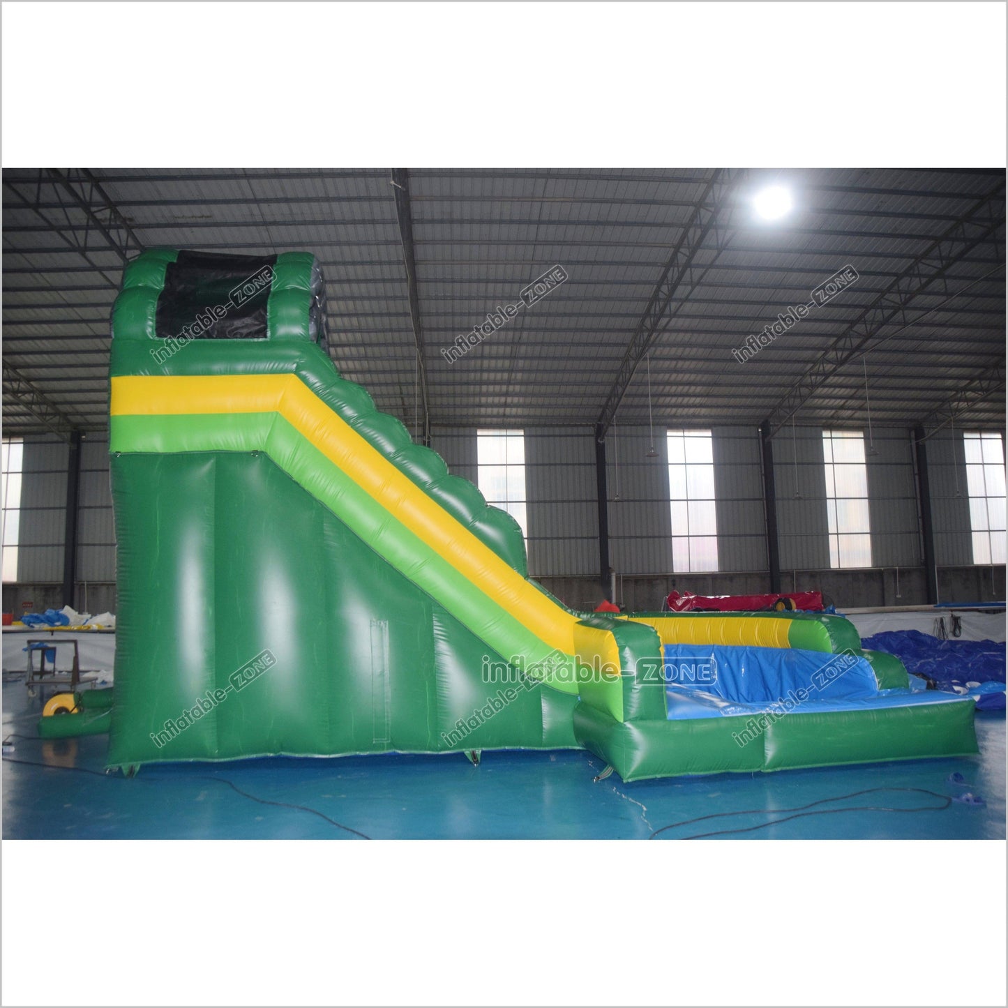 Green Marble Wave Curve Inflatable Water Slide Large Inflatable Water Park Theme With Dual Lane Water Slide - Inflatable-Zone