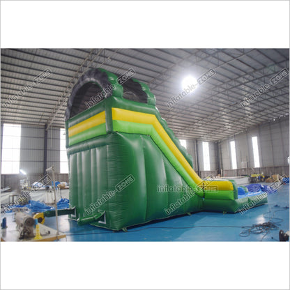 Green Marble Wave Curve Inflatable Water Slide Large Inflatable Water Park Theme With Dual Lane Water Slide - Inflatable-Zone