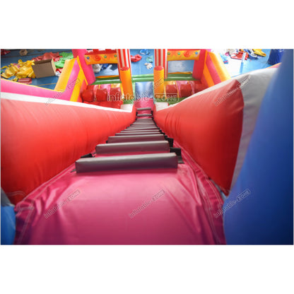 Colorful Double Slide Inflatable Bouncer Blow Up Jumper Crazy Ferris Wheel Inflatable Bouncy Castle Slide - Inflatable-Zone