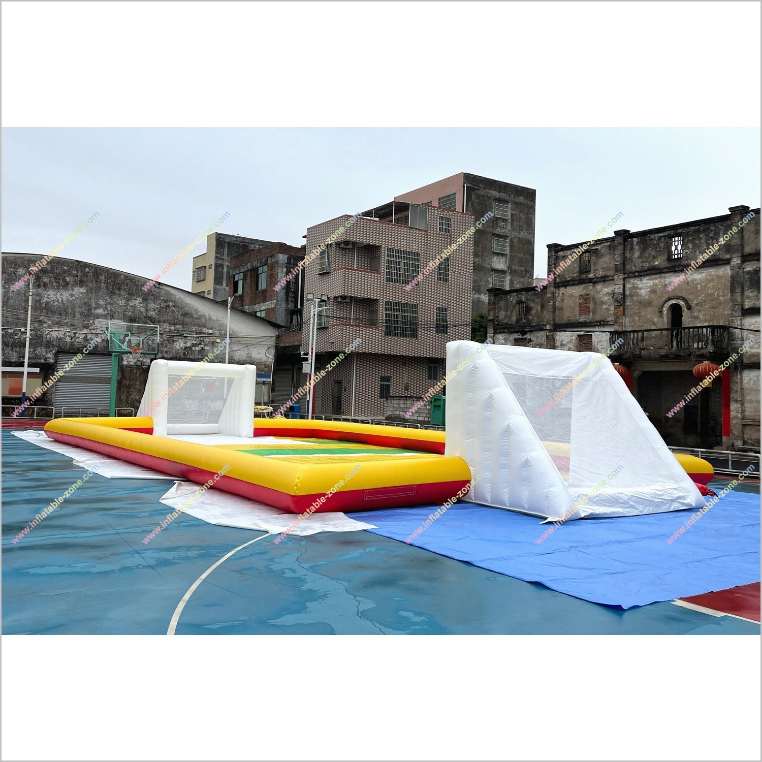 Football Ground Inflatable Pitch Backyard Sports Games Inflatable Soap Soccer Field Rental - Inflatable-Zone