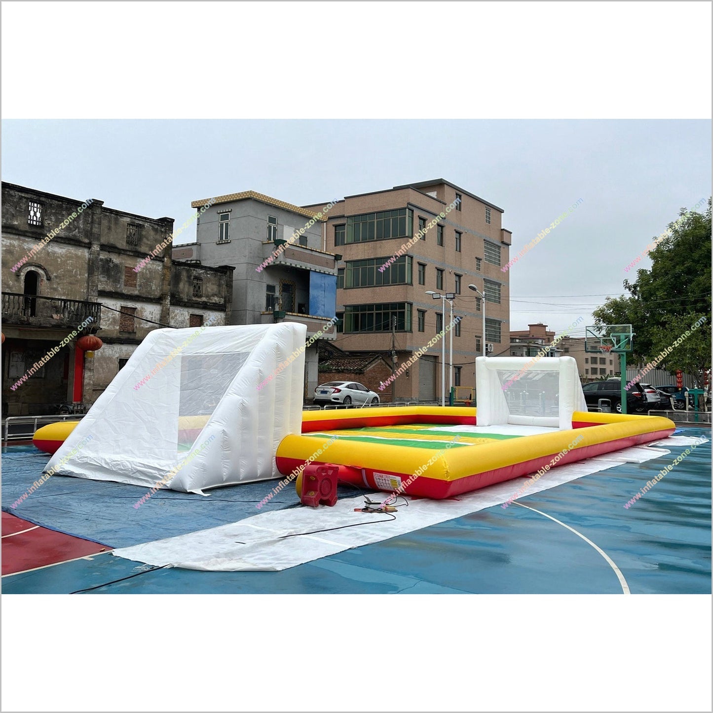 Football Ground Inflatable Pitch Backyard Sports Games Inflatable Soap Soccer Field Rental - Inflatable-Zone