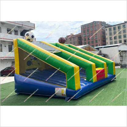 Football Soccer And Basketball 3-In-1 Sports Shooting Interactive Inflatable Challenging Games To Play Party Time Rentals