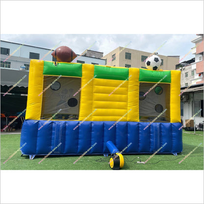 Football Soccer And Basketball 3-In-1 Sports Shooting Interactive Inflatable Challenging Games To Play Party Time Rentals