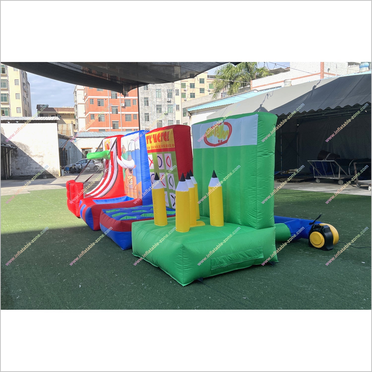 Fun Outdoor Activities 4 In 1 Inflatable Commercial Carnival Theme Party Interactive Games For Groups - Inflatable-Zone