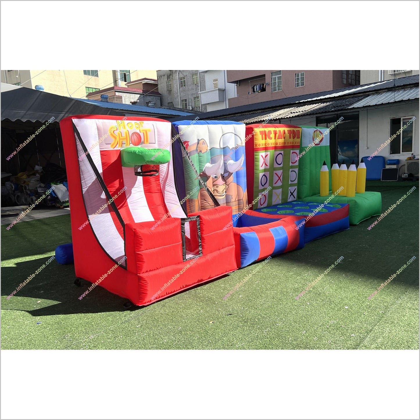 Fun Outdoor Activities 4 In 1 Inflatable Commercial Carnival Theme Party Interactive Games For Groups - Inflatable-Zone