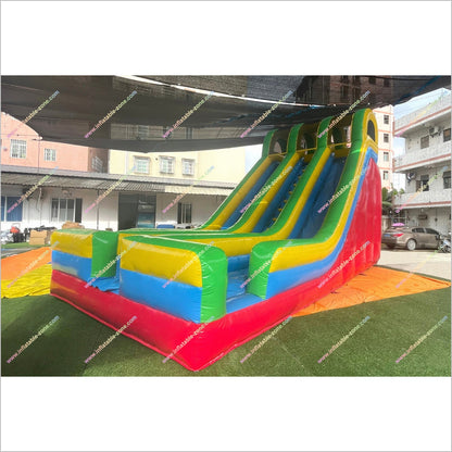 Giant Inflatable Double Lane Slide Funny Interesting Commercial Inflatable Big Blow Up Slide Rental