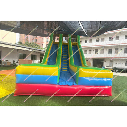Giant Inflatable Double Lane Slide Funny Interesting Commercial Inflatable Big Blow Up Slide Rental