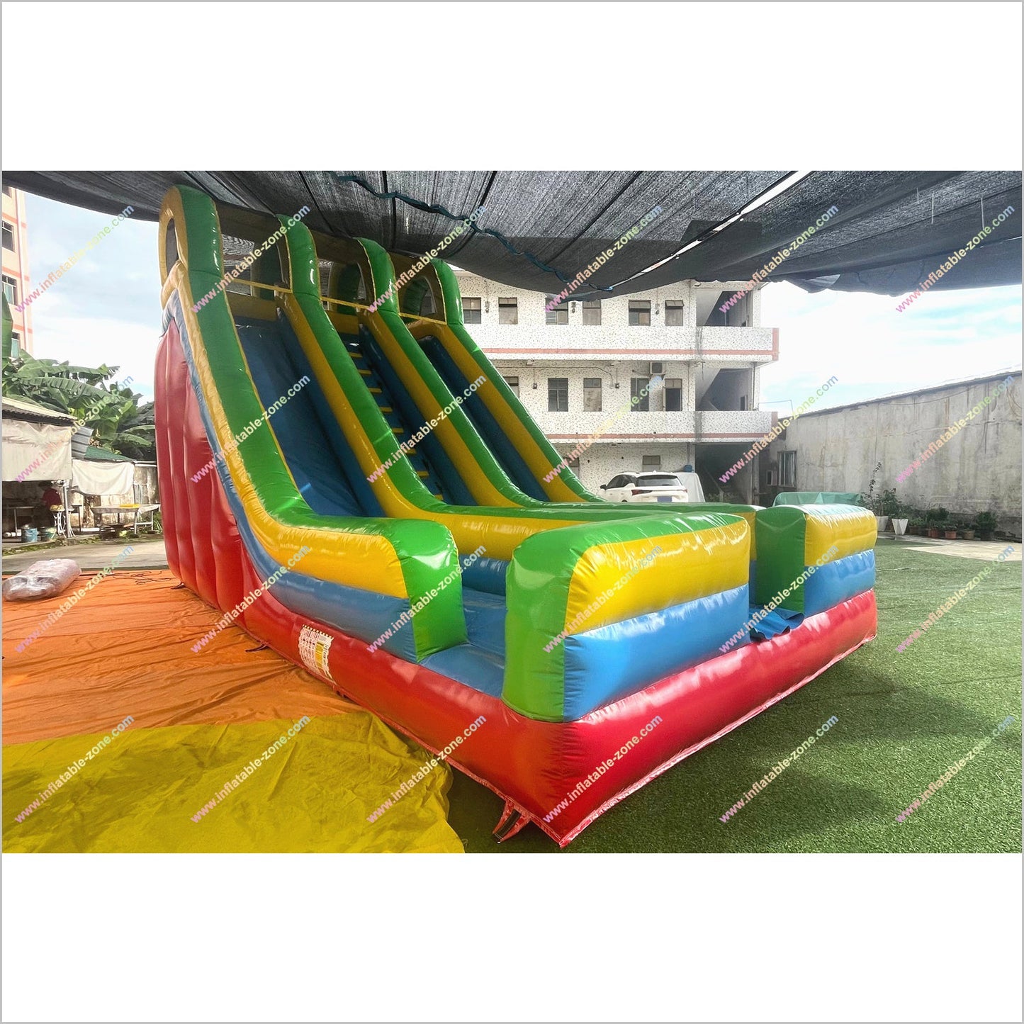 Giant Inflatable Double Lane Slide Funny Interesting Commercial Inflatable Big Blow Up Slide Rental