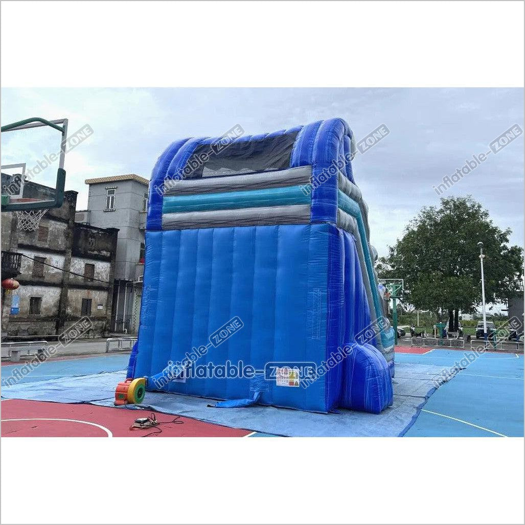 Best Outdoor Inflatable Shark Bouncy Waterslides Giant Inflatable Dual Lane Water Slide With Pool Playground - Inflatable-Zone
