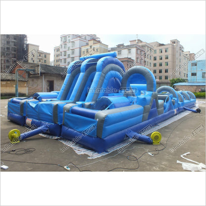 Giant Inflatable Obstacle Course Near Me Obstacle Course Slip N Slide Inflatable Fun Run Hire - Inflatable-Zone