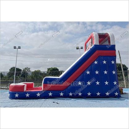 Americana Stars Giant Inflatable Water Slide Commercial Inflatable Pool Playground For Summer Party Events - Inflatable-Zone