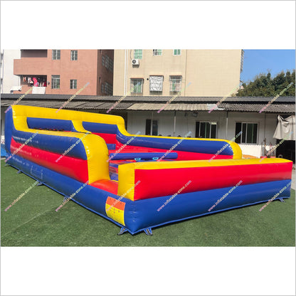 Gladiators Inflatables Bungee Run Joust Combo Interactive Activity Jousting Inflatable Rental Near Me