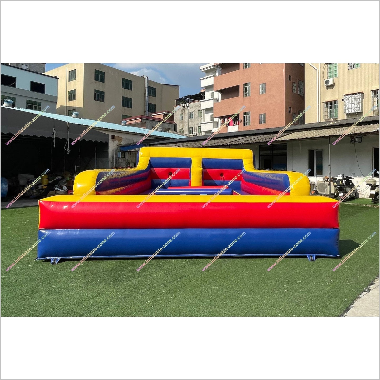 Gladiators Inflatables Bungee Run Joust Combo Interactive Activity Jousting Inflatable Rental Near Me