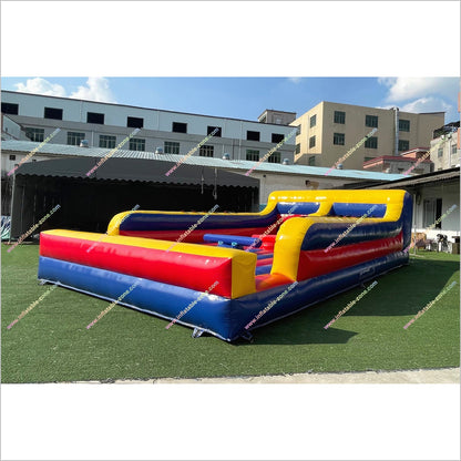 Gladiators Inflatables Bungee Run Joust Combo Interactive Activity Jousting Inflatable Rental Near Me