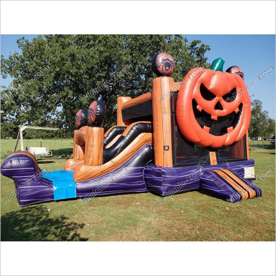 Jack O Lantern Bounce House Blow Up Halloween Castle Pumpkin Jump House Slide Combo Inflatables - Inflatable-Zone