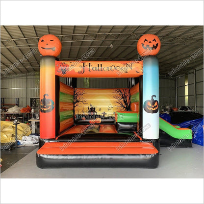 Halloween Inflatable House Pumpkin Jump N Slide Bouncer Party Time Bouncy Castle Park Amusement Trampoline Slide Combo - Inflatable-Zone