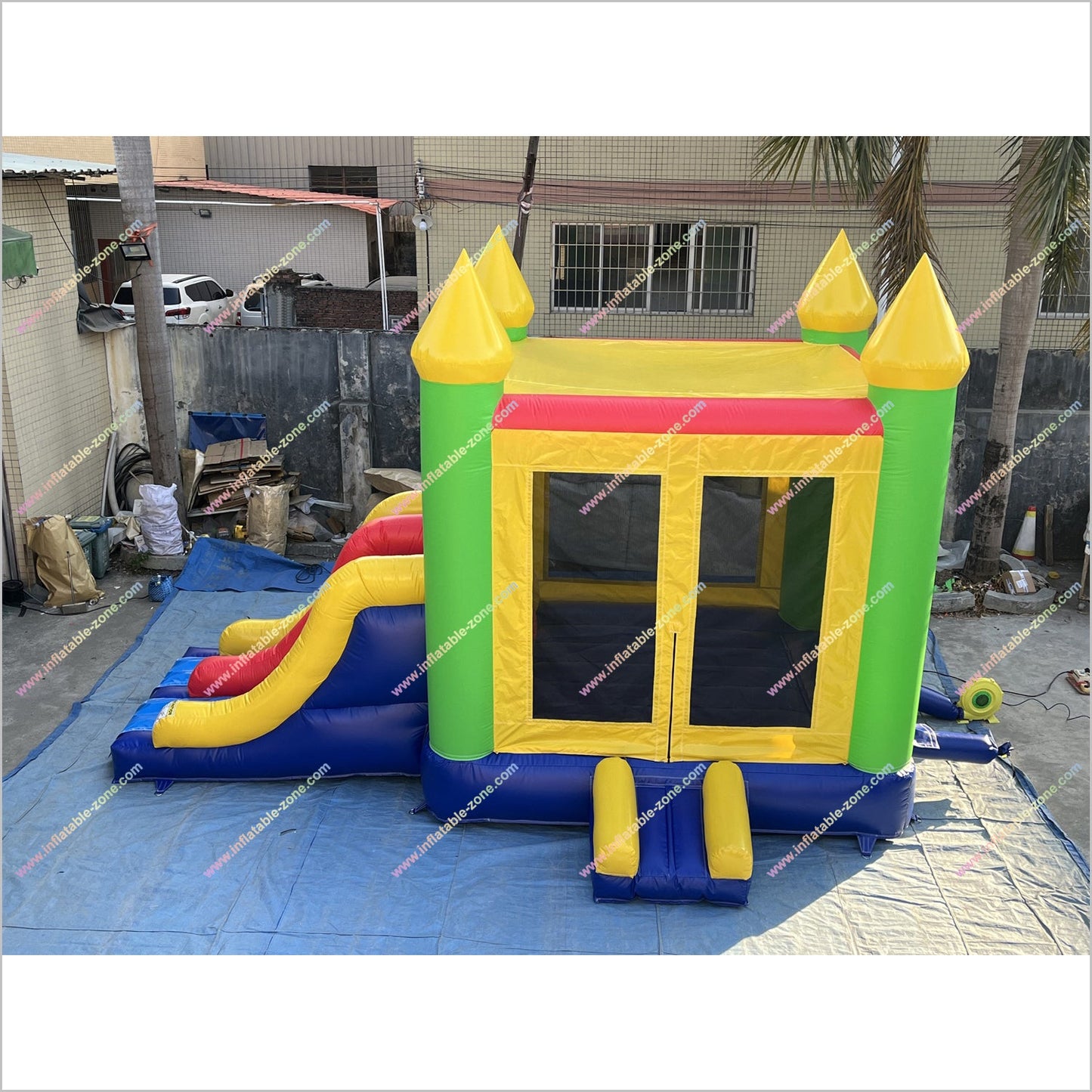 Happy Combo Slide Jumping Castle Hire Inflatable Park Outdoor Bounce House With Slide For Sale