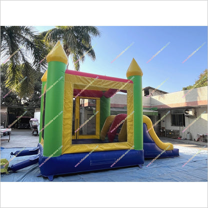 Happy Combo Slide Jumping Castle Hire Inflatable Park Outdoor Bounce House With Slide For Sale
