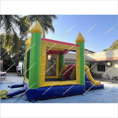Happy Combo Slide Jumping Castle Hire Inflatable Park Outdoor Bounce House With Slide For Sale