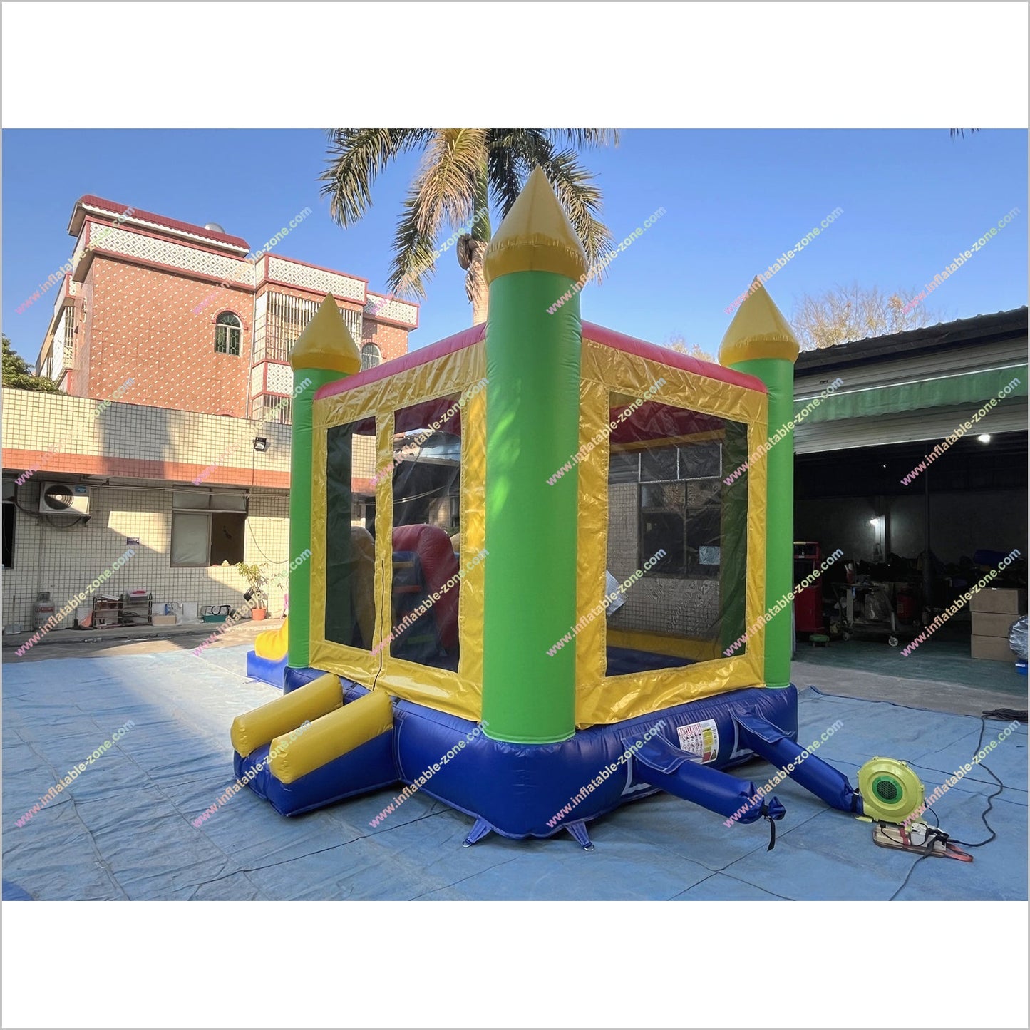 Happy Combo Slide Jumping Castle Hire Inflatable Park Outdoor Bounce House With Slide For Sale