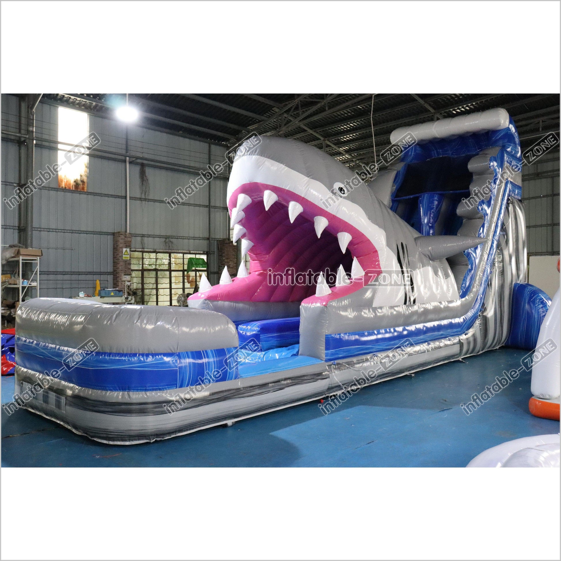Happy Hop Inflatable Shark Slide Party Blow Up Commercial Inflatable Water Slide With Pool - Inflatable-Zone