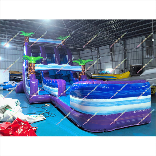 Purple Plunge Happy Hop Waterslide Inflatable Pool Target Commercial Inflatables Water Slides For Sale
