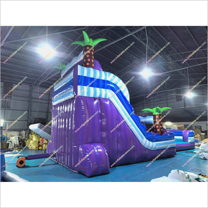 Purple Plunge Happy Hop Waterslide Inflatable Pool Target Commercial Inflatables Water Slides For Sale