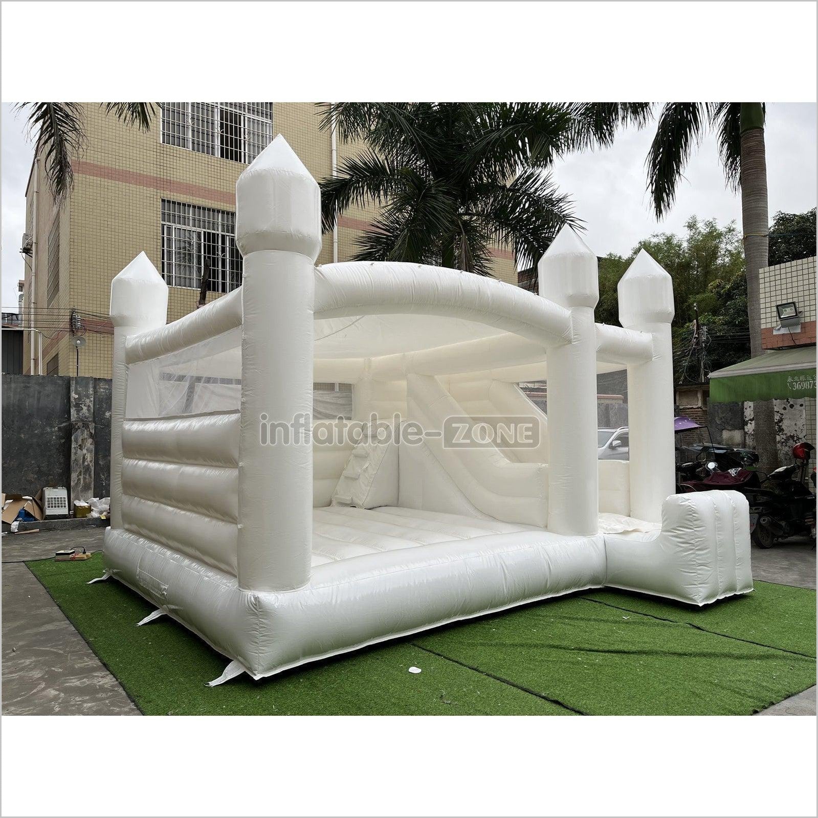 White Bounce House Waterslide Jumping Castle Castle Bounce House Wedding Jumping Bouncer - Inflatable-Zone