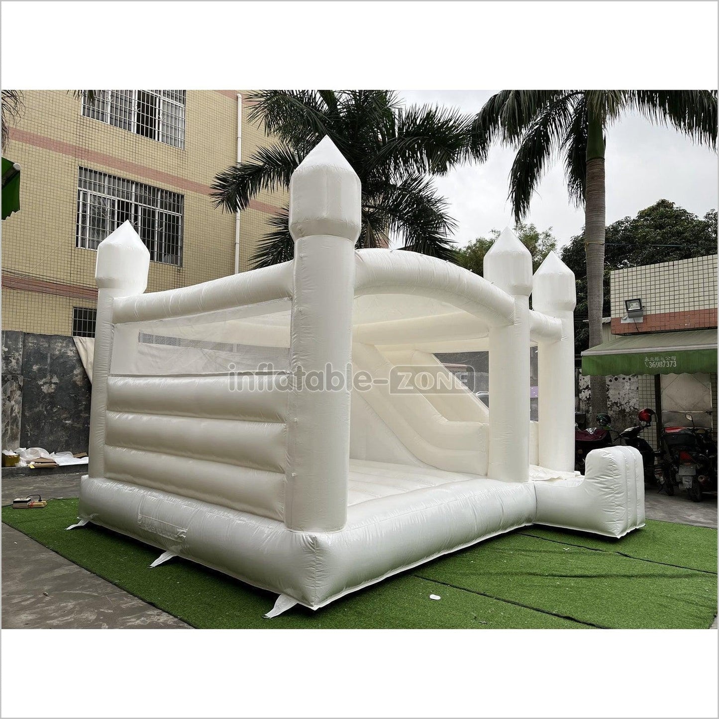 White Bounce House Waterslide Jumping Castle Castle Bounce House Wedding Jumping Bouncer - Inflatable-Zone