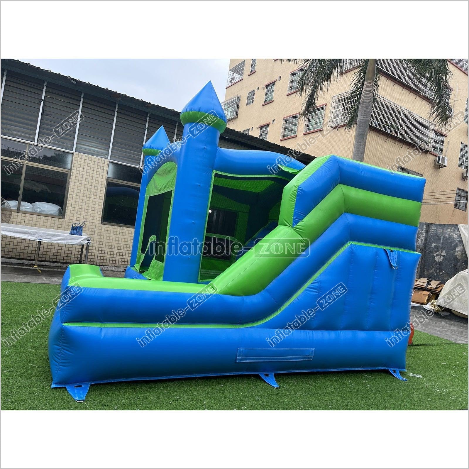 Inflatable Bouncy Castles Green Jumping Castle Indoor Bouncy House - Inflatable-Zone