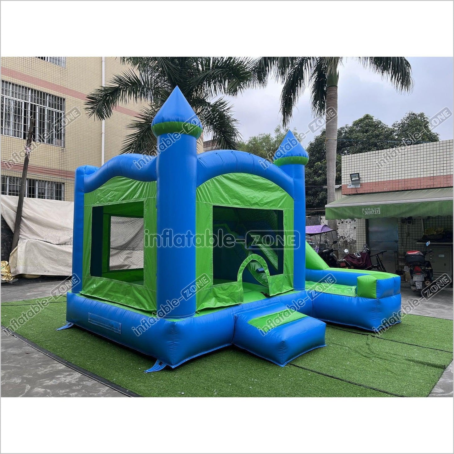 Inflatable Bouncy Castles Green Jumping Castle Indoor Bouncy House - Inflatable-Zone