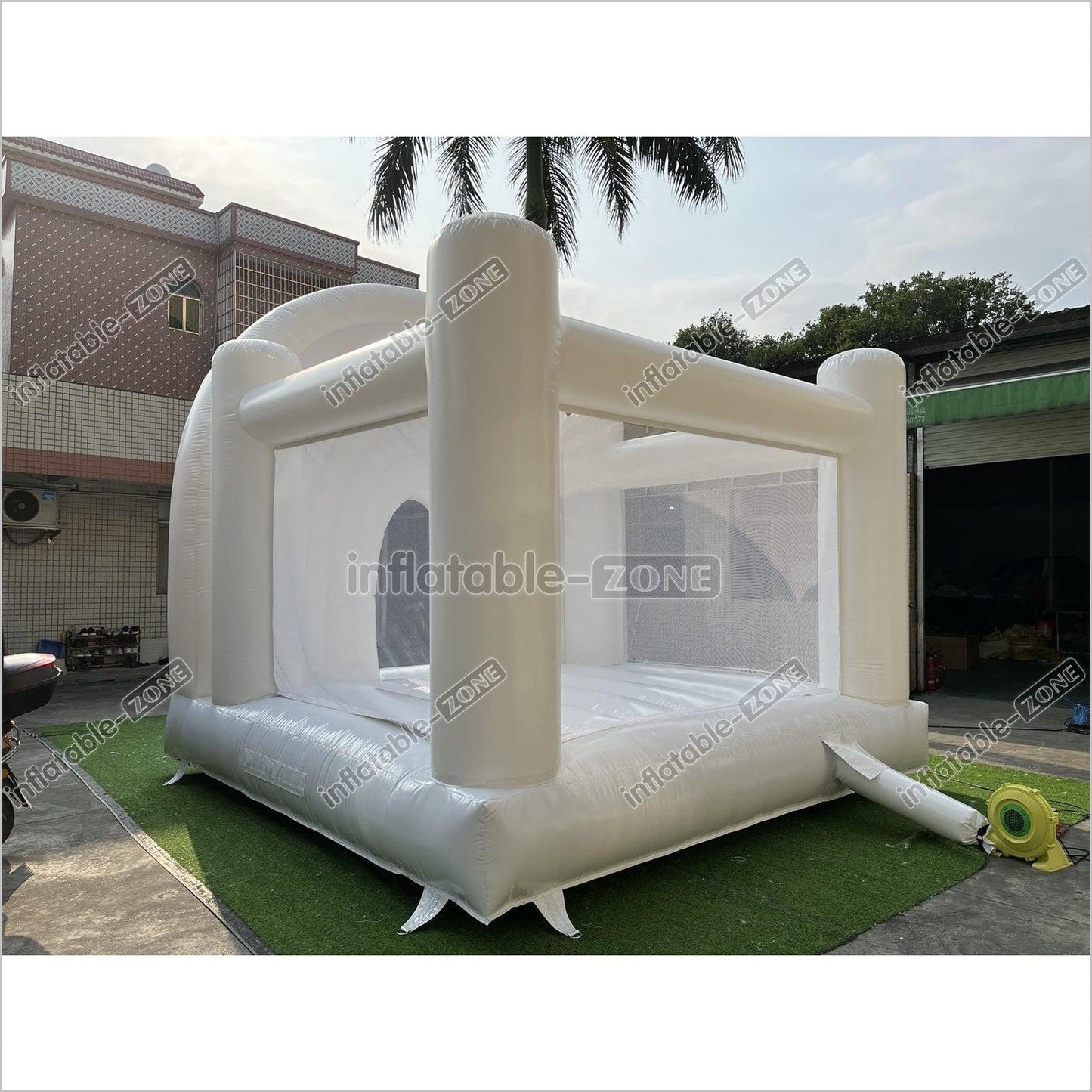 Romantic Rainbow Bridal White Wedding Jumping Castle White Bouncy House Outdoor Party - Inflatable-Zone
