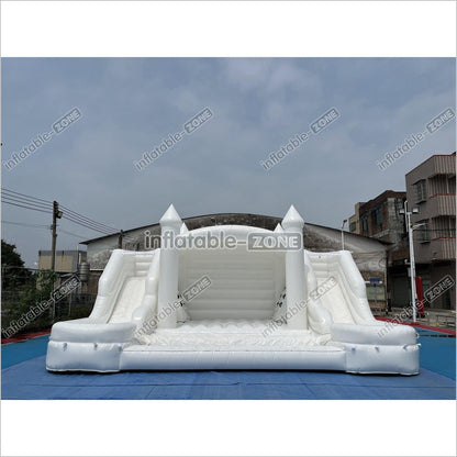 White Bouncer Castle Inflatable Water Slide Wedding Jumpy House Castle - Inflatable-Zone