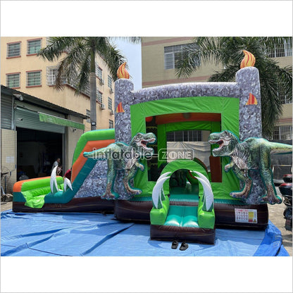 Inflatable Dinosaur Bounce House With Slide Rainforest Bouncy House - Inflatable-Zone