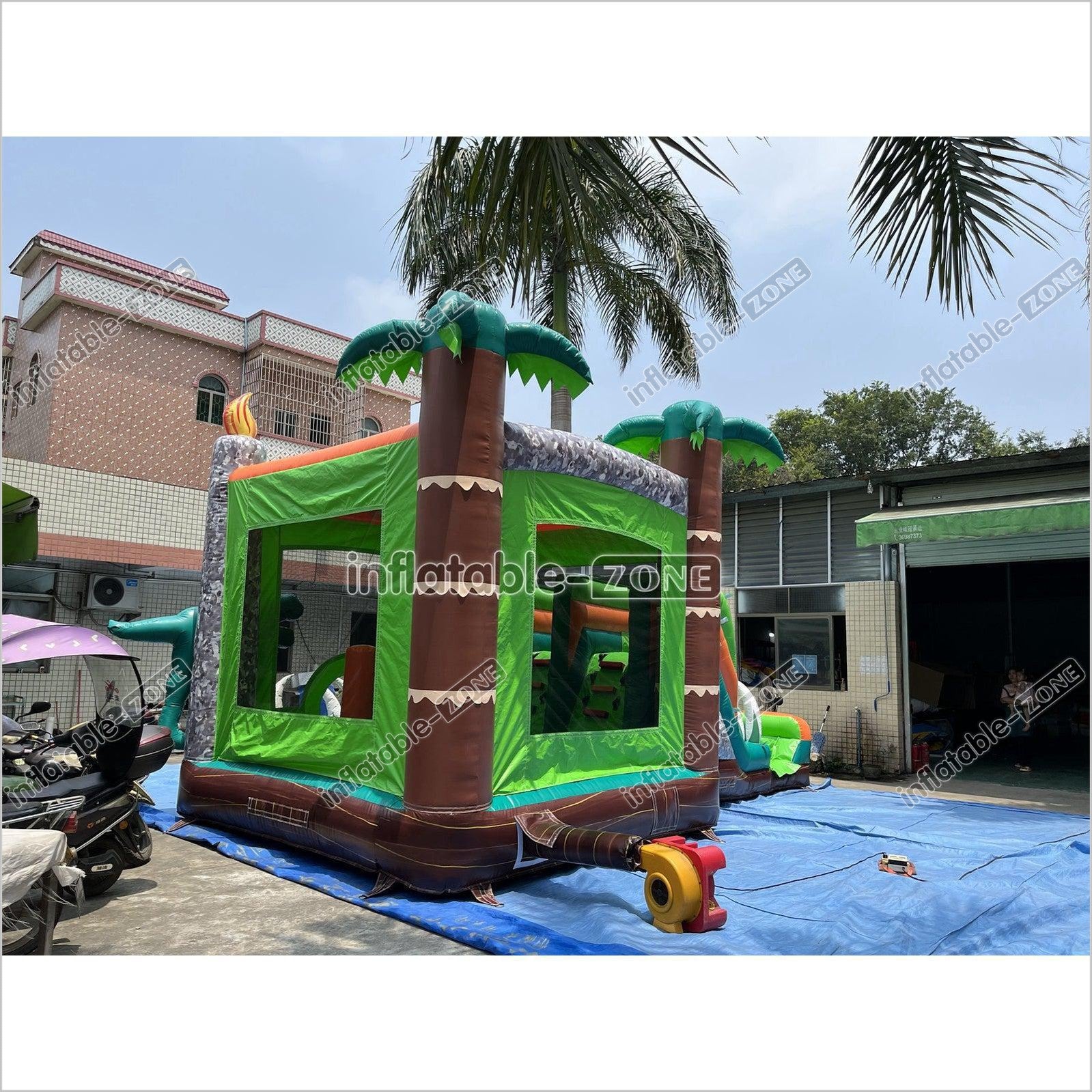 Inflatable Dinosaur Bounce House With Slide Rainforest Bouncy House - Inflatable-Zone