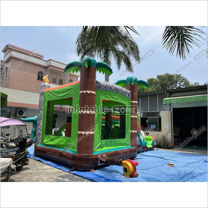 Inflatable Dinosaur Bounce House With Slide Rainforest Bouncy House - Inflatable-Zone