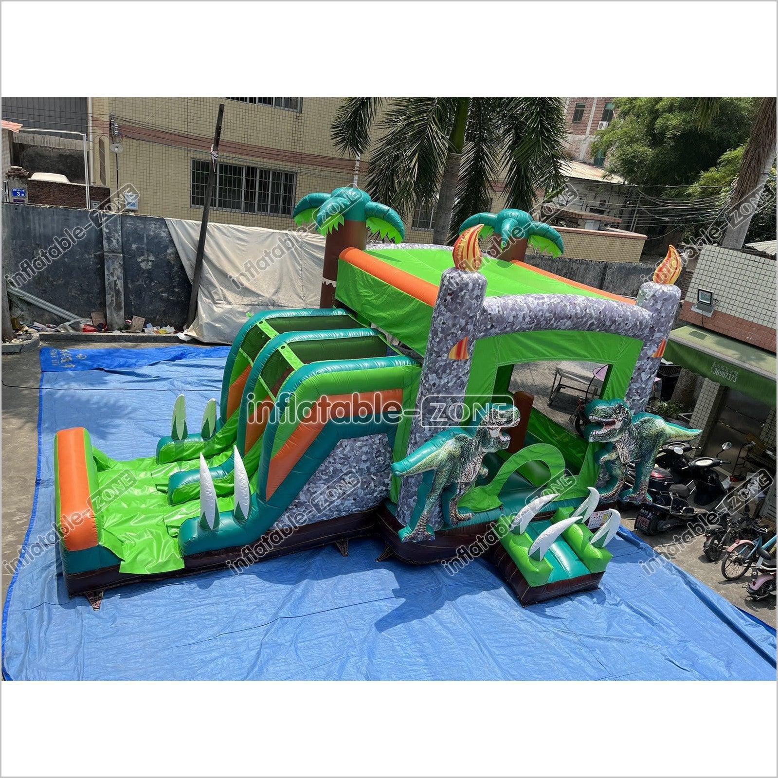 Inflatable Dinosaur Bounce House With Slide Rainforest Bouncy House - Inflatable-Zone