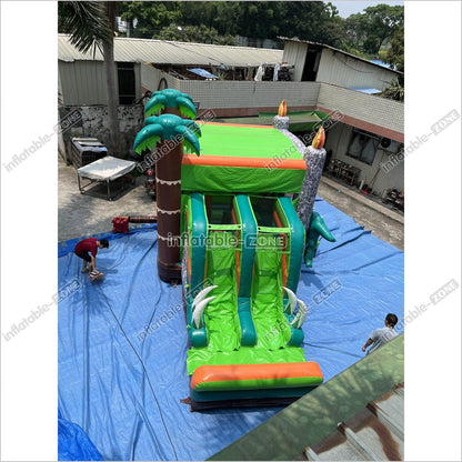 Inflatable Dinosaur Bounce House With Slide Rainforest Bouncy House - Inflatable-Zone
