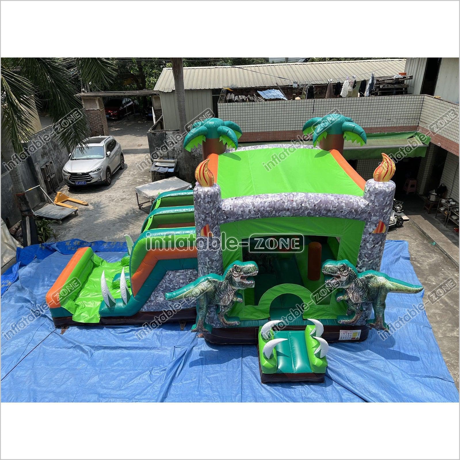 Inflatable Dinosaur Bounce House With Slide Rainforest Bouncy House - Inflatable-Zone