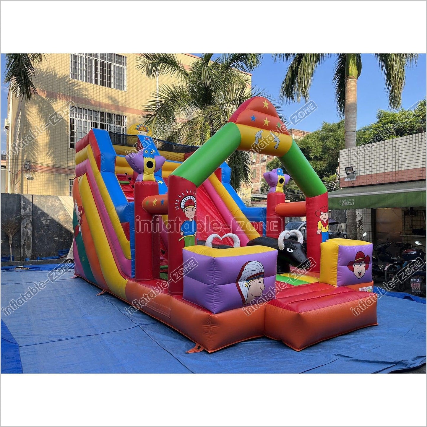 Inflatable Slide Blow Up Jumper House Inflatable Amusement Park Bouncy Castle With Slide - Inflatable-Zone