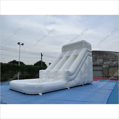 White Wild Inflatable Slide White Inflatable Water Slide White Water Bounce House Jumping - Inflatable-Zone